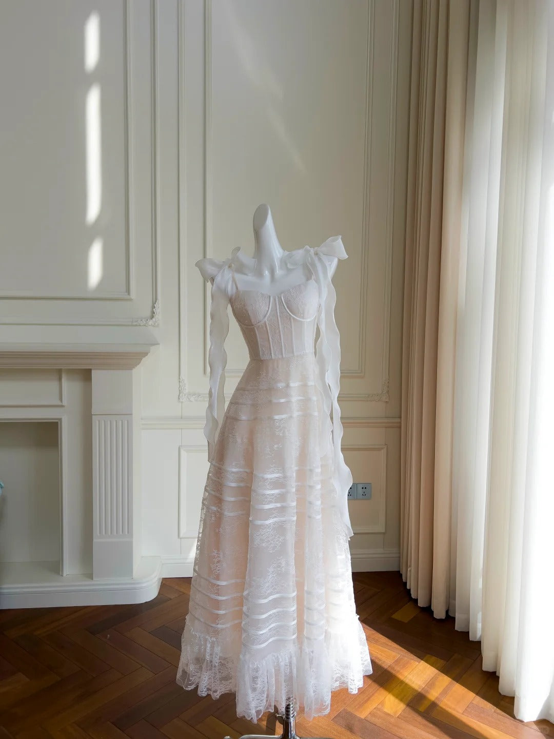 NiceVestidos-_Light pink long tulle formal dress NV6084