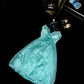 Mintgrünes florales Neckholder-Kurzkleid aus Satin-Tüll für den Heimkehrabend, Abendkleid, Geburtstagspartykleid, nv4689