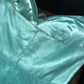 Mintgrünes florales Neckholder-Kurzkleid aus Satin-Tüll für den Heimkehrabend, Abendkleid, Geburtstagspartykleid, nv4689