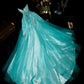 Blue Beading Fashion Elegant Long Tulle Satin Prom Dress Evening Dress Party Dress nv4688