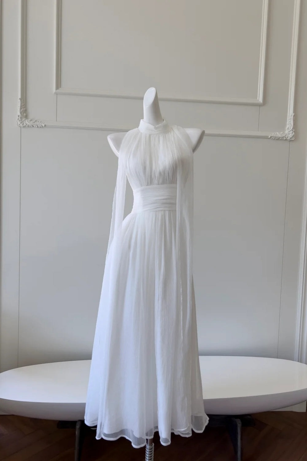 NiceVestidos – Langes, fließendes Chiffonkleid mit Trägern NV6085