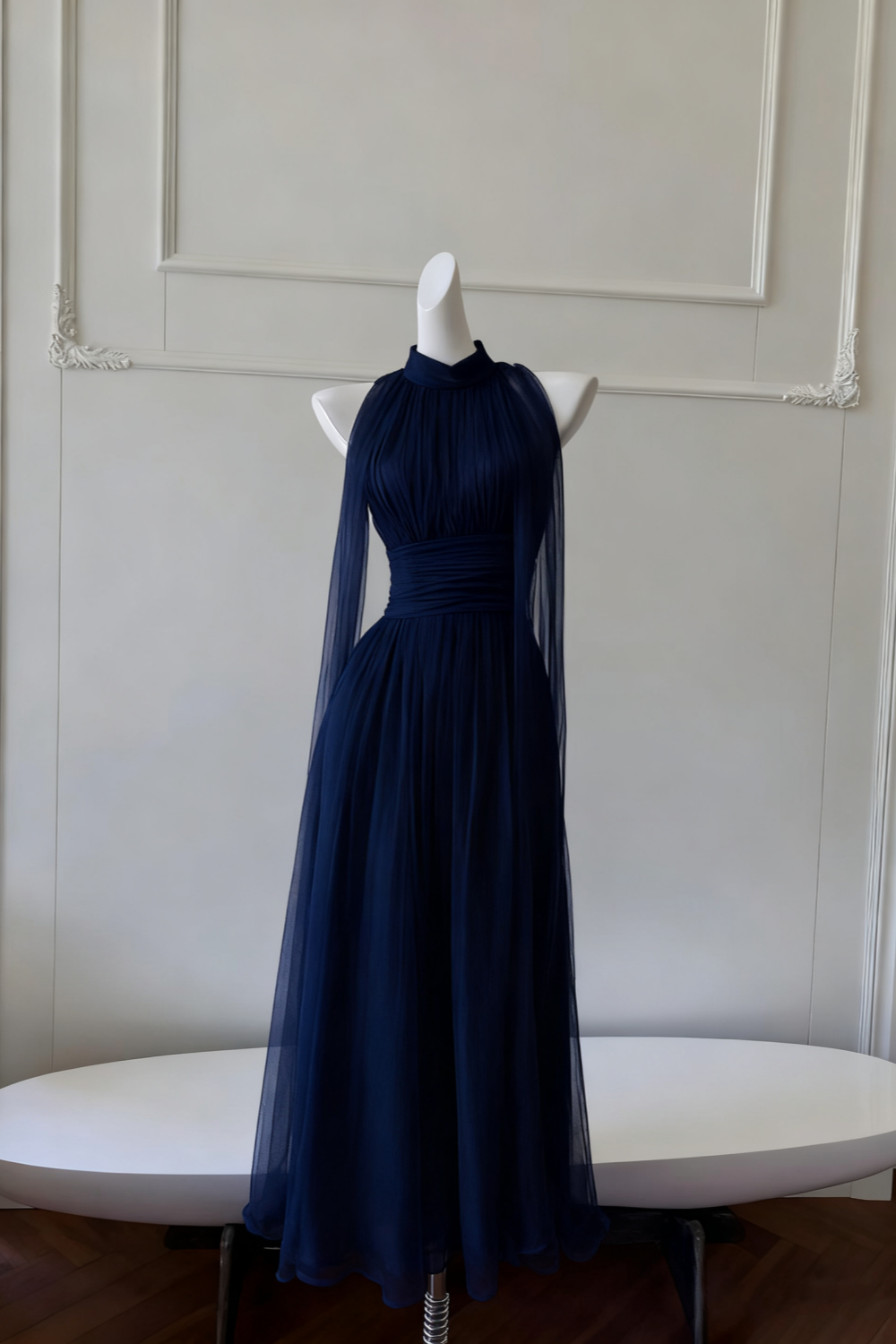 NiceVestidos – Langes, fließendes Chiffonkleid mit Trägern NV6085