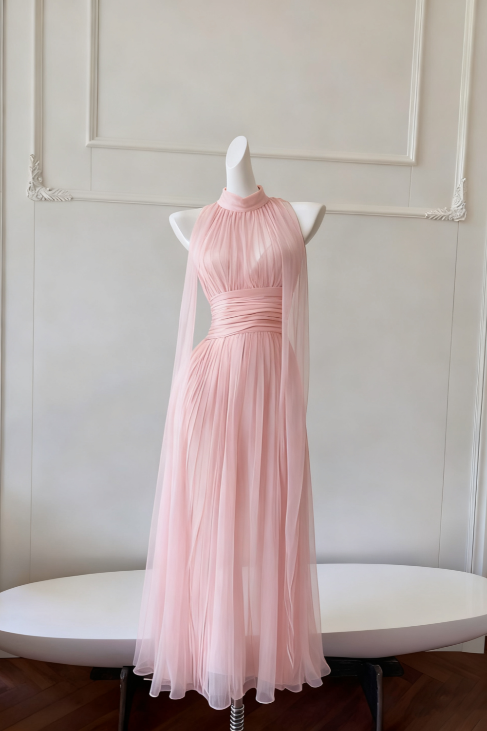 NiceVestidos – Langes, fließendes Chiffonkleid mit Trägern NV6085