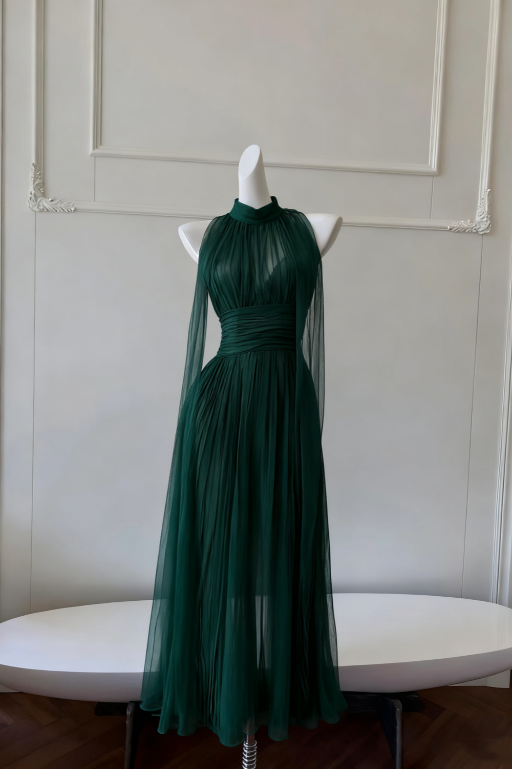NiceVestidos – Langes, fließendes Chiffonkleid mit Trägern NV6085