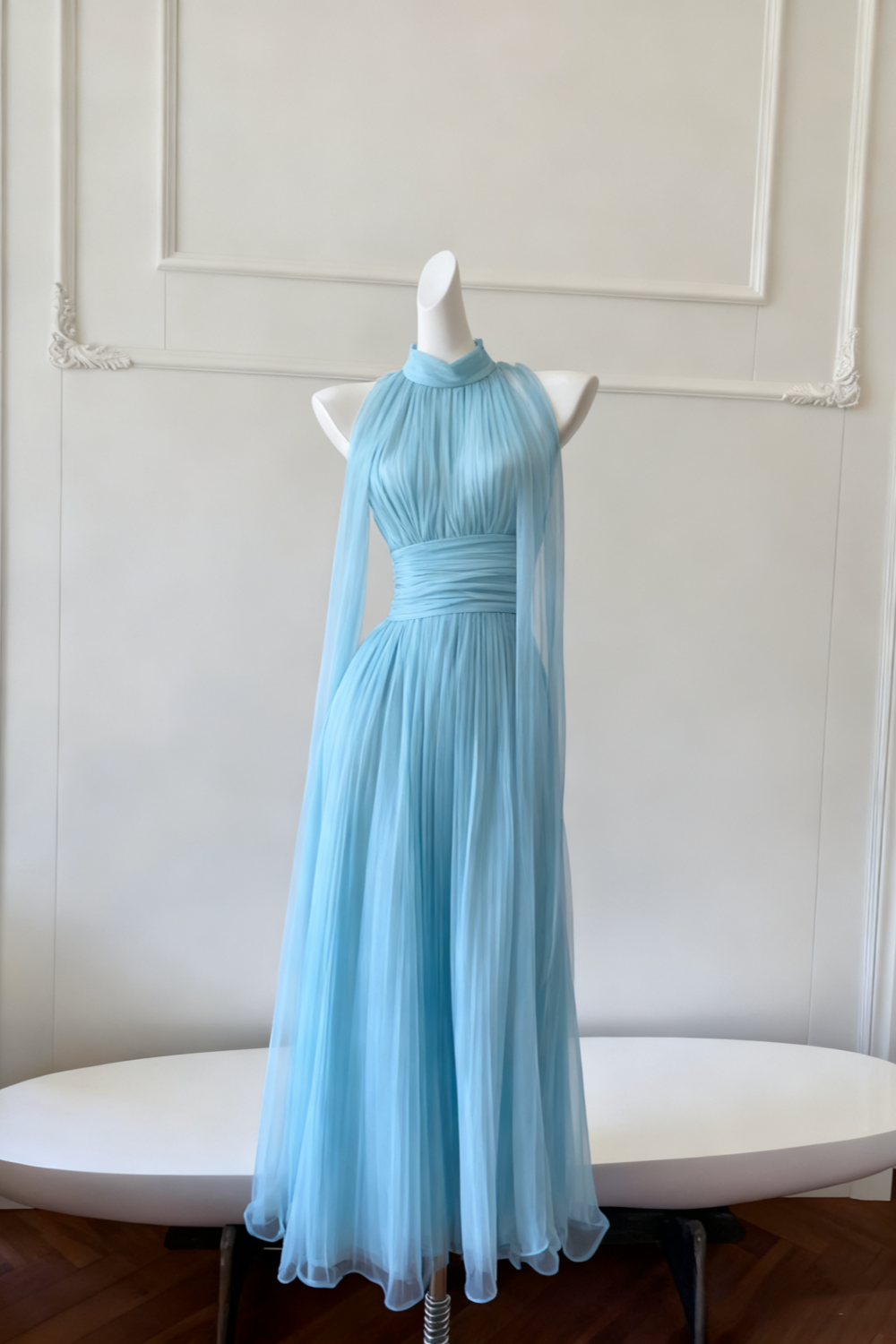 NiceVestidos – Langes, fließendes Chiffonkleid mit Trägern NV6085