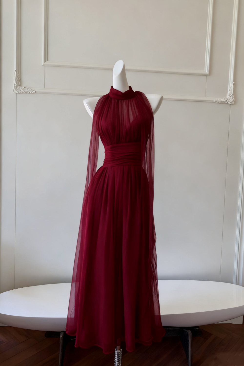 NiceVestidos – Langes, fließendes Chiffonkleid mit Trägern NV6085