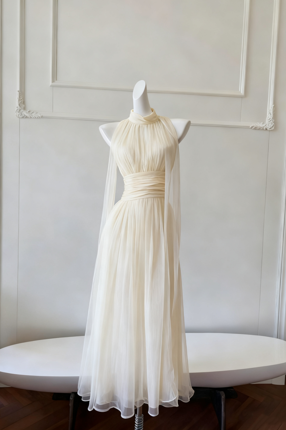 NiceVestidos – Langes, fließendes Chiffonkleid mit Trägern NV6085