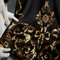Robe de soirée de cérémonie luxueuse et glamour noire et dorée à perles, modèle NV6095 de NiceVestidos