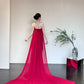 Red Fashionable Gorgeous Elegant Exquisite Long Satin Mermaid Floor-length Tail Ball Gown Evening Gown Wedding Dress nv4057