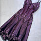 Lila Vintage-Mode Elegante Exquisite Perlen Spaghetti Strap Lange Chiffon Ballkleid Abendkleid Partykleid nv3586