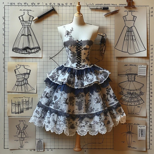 Blaues, geblümtes, mehrlagiges, kurzes Tüllkleid mit Rüschen, für den Heimkehrball, Geburtstagspartykleid, NV4554