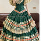 Grünes, einzigartiges und wunderschönes langes spanisches Vintage-Ballkleid für Prinzessinnen. nv5081