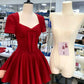 Robe de bal à manches courtes et nœud rouge tendance, robe d'anniversaire, nv4515