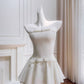 NiceVestidos-Short Homecoming Dress, Black, White, Pink, Strapless Dress, Slim Waist, Petite Dress nv5549