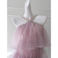 NiceVestidos - Robe de soirée rose en maille avec bretelles, robe de fête d'anniversaire française pour femme nv5558