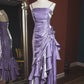 Robe de soirée élégante en satin vert rétro à bretelles spaghetti, longue et irrégulière, à volants, robe de bal, robe de soirée nv1626
