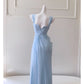 NiceVestidos-Homecoming-Kleid, blau, mit Hosenträger-Design, Taille, lang, französisch, Retro, Sommer, beliebtes Kleid für Frauen, nv5557