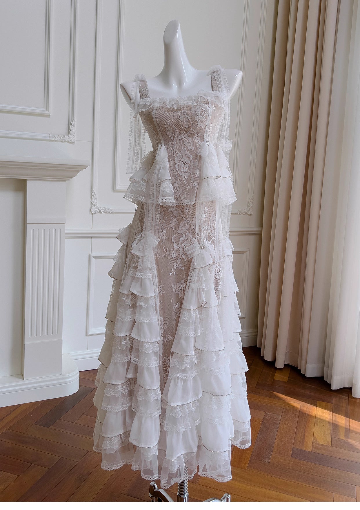 NiceVestidos - Robe longue élégante, tailleur français, ensemble deux pièces blanc tendance haut de gamme nv5547