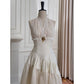 Robe de soirée élégante, coupe abricot, amincissante, mi-longue, dos nu, décolleté en V, nv5552