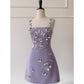 NiceVestidos-Homecoming-Kleid, französisches dreidimensionales Schleifen-Lila-Hosenträgerkleid für Frauen, High-End-Luxus, stilvoll, schlank, nv5555