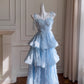 NiceVestidos-Homecoming-Kleid, blaues Chiffon-Kleid für Geburtstagstorte, schickes, einzigartiges langes Kleid mit Hosenträgern, nv5551
