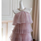 NiceVestidos - Robe de soirée rose en maille avec bretelles, robe de fête d'anniversaire française pour femme nv5558