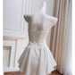 NiceVestidos-Short Homecoming Dress, Black, White, Pink, Strapless Dress, Slim Waist, Petite Dress nv5549