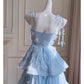 NiceVestidos-Homecoming-Kleid, blaues Chiffon-Kleid für Geburtstagstorte, schickes, einzigartiges langes Kleid mit Hosenträgern, nv5551