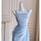 NiceVestidos-Homecoming-Kleid, blau, mit Hosenträger-Design, Taille, lang, französisch, Retro, Sommer, beliebtes Kleid für Frauen, nv5557