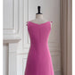 NiceVestidos - Kurzes Homecoming-Kleid, schlichtes kurzes Strapskleid mit Schleife, Taille, Rosarot, Petite Date, NV5550