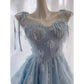 NiceVestidos-Homecoming-Kleid, blaues Chiffon-Kleid für Geburtstagstorte, schickes, einzigartiges langes Kleid mit Hosenträgern, nv5551