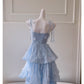 NiceVestidos-Homecoming-Kleid, blaues Chiffon-Kleid für Geburtstagstorte, schickes, einzigartiges langes Kleid mit Hosenträgern, nv5551