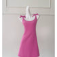 NiceVestidos - Kurzes Homecoming-Kleid, schlichtes kurzes Strapskleid mit Schleife, Taille, Rosarot, Petite Date, NV5550