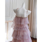 NiceVestidos - Robe de soirée rose en maille avec bretelles, robe de fête d'anniversaire française pour femme nv5558