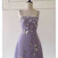 NiceVestidos-Homecoming-Kleid, französisches dreidimensionales Schleifen-Lila-Hosenträgerkleid für Frauen, High-End-Luxus, stilvoll, schlank, nv5555