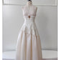 Robe de soirée élégante, coupe abricot, amincissante, mi-longue, dos nu, décolleté en V, nv5552