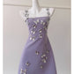 NiceVestidos-Homecoming-Kleid, französisches dreidimensionales Schleifen-Lila-Hosenträgerkleid für Frauen, High-End-Luxus, stilvoll, schlank, nv5555