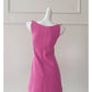 NiceVestidos - Kurzes Homecoming-Kleid, schlichtes kurzes Strapskleid mit Schleife, Taille, Rosarot, Petite Date, NV5550