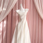 NiceVestidos - Robe courte de soirée, robe blanche longue à taille simple, nouveau style estival, bretelles sexy, grande taille, robe amincissante nv5546