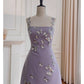 NiceVestidos-Homecoming-Kleid, französisches dreidimensionales Schleifen-Lila-Hosenträgerkleid für Frauen, High-End-Luxus, stilvoll, schlank, nv5555