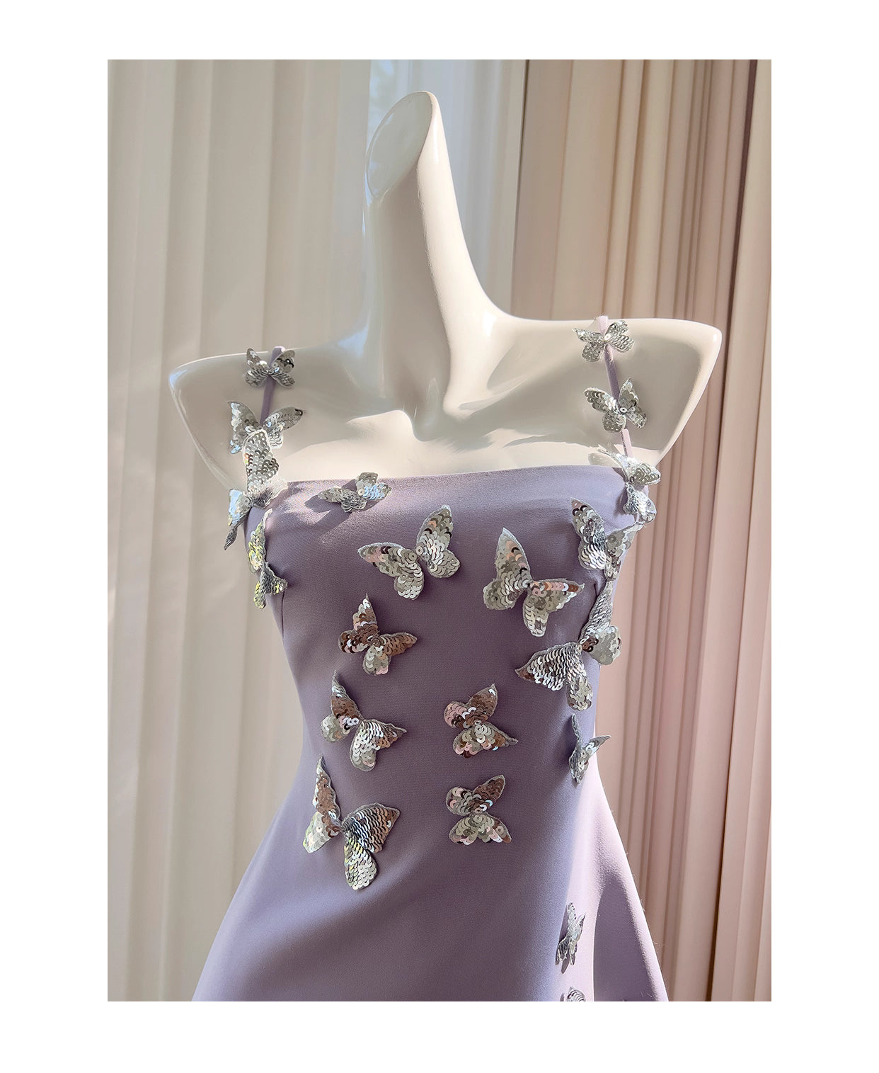 NiceVestidos-Homecoming-Kleid, französisches dreidimensionales Schleifen-Lila-Hosenträgerkleid für Frauen, High-End-Luxus, stilvoll, schlank, nv5555