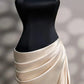 Black beautiful fashion strapless long satin ball gown evening dress engagement party dress nv3613