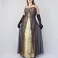✨ Empire Dress Vintage Gold Floral Glitter Ombre Beaded High Waist Long Tulle Formal Prom Dress Evening Gown Party Dress nv4983