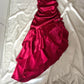 ❤️ Funkelndes rotes Retro-Kleid mit Neckholder-Ausschnitt, kurzes asymmetrisches Rüschenkleid, Heimkehrkleid, Geburtstagspartykleid, NV5386