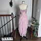 Robe de soirée courte en mousseline de soie à paillettes roses, robe de bal, robe de fête d'anniversaire, nv4665