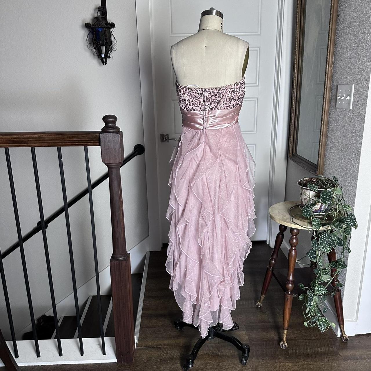 Robe de soirée courte en mousseline de soie à paillettes roses, robe de bal, robe de fête d'anniversaire, nv4665