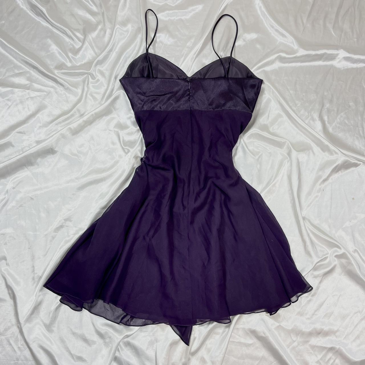 Y2K Lila Kurzes Satin-Chiffon-Ballkleid im Feenstil, Heimkehrkleid, nv4466