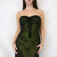 ✨💚Vintage Perlenbesetztes grünes Feen-Lang-Chiffon-Mini-Kleid für formelle Heimkehr, Geburtstagspartykleid, nv4991