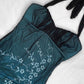 NiceVestidos - Robe de bal longue en mousseline de soie, motif floral et perles, style vert exquis, NV5653