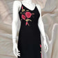 Robe de soirée asymétrique mi-longue à fleurs rouges et noires, magnifique robe de bal, robe de soirée, nv4576